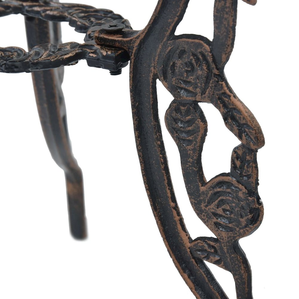 Bistro Set Bronze Cast Aluminum Compact Durable Bistro Set. Picture 6