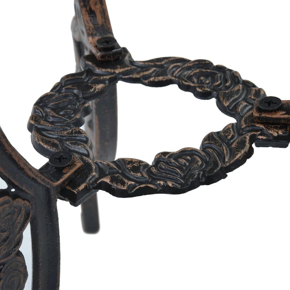 Bistro Set Bronze Cast Aluminum Compact Durable Bistro Set. Picture 7