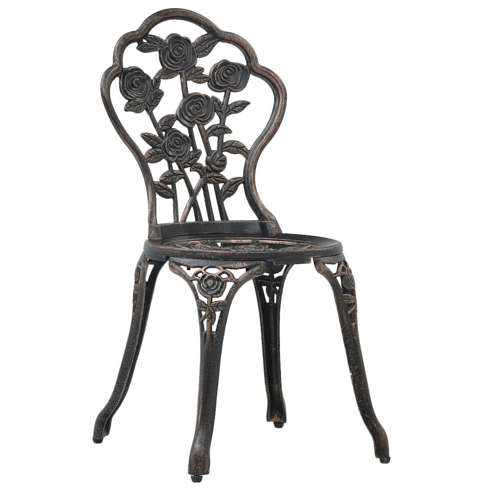 Bistro Set Bronze Cast Aluminum Compact Durable Bistro Set. Picture 8