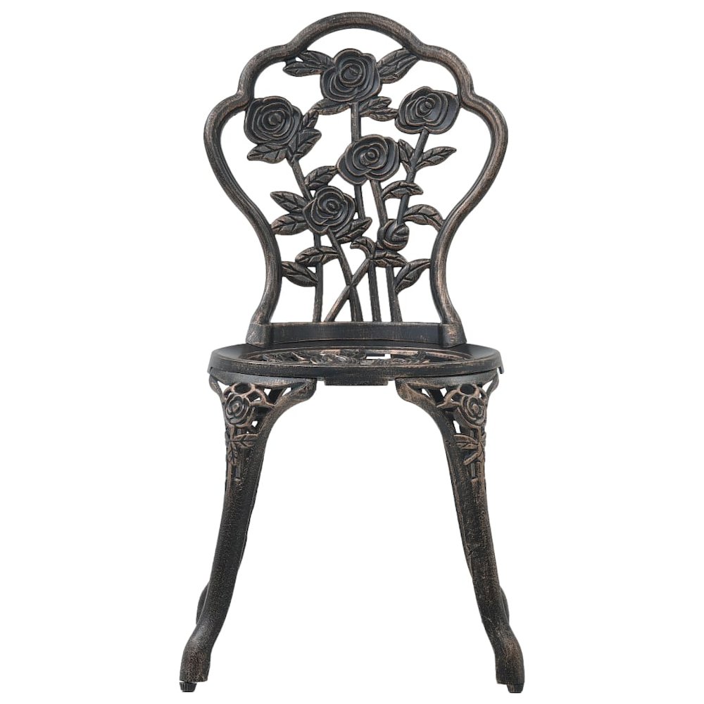 Bistro Set Bronze Cast Aluminum Compact Durable Bistro Set. Picture 9