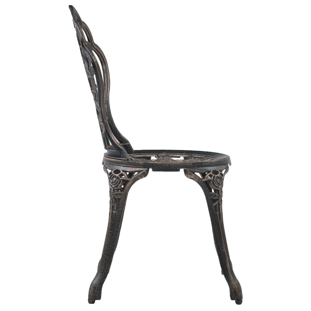 Bistro Set Bronze Cast Aluminum Compact Durable Bistro Set. Picture 10