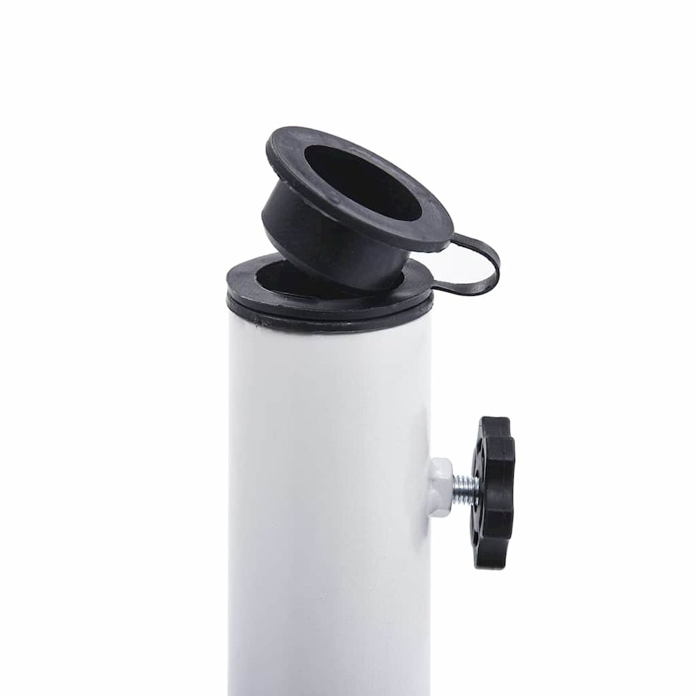 Umbrella Base White Cast iron 15.7 in diameter base. Picture 7
