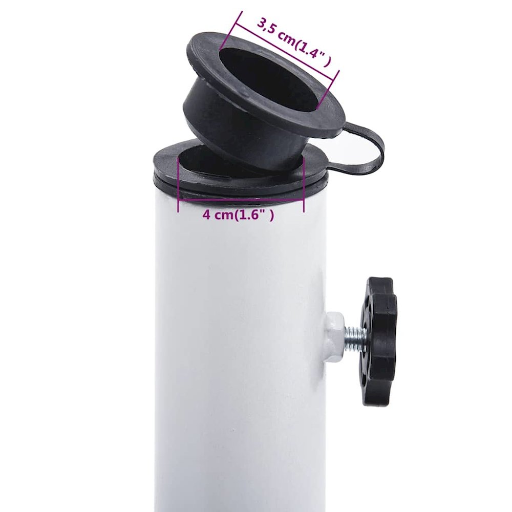 Umbrella Base White Cast iron 15.7 in diameter base. Picture 11