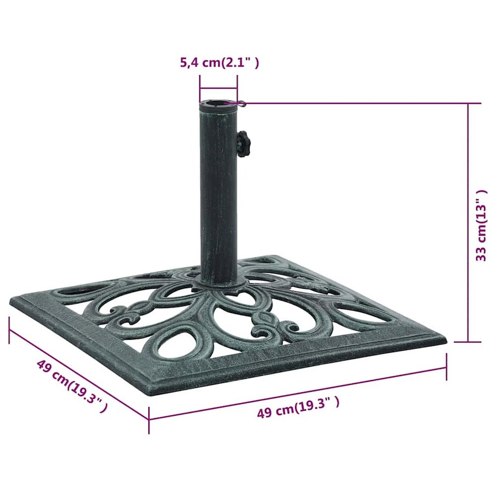 Umbrella Base Green Cast iron 26.5 lbs Durable Umbrella Base. Picture 11