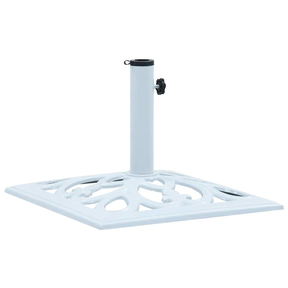 Umbrella Base White Cast Iron 26.5 lbs Durable Umbrella Base. Picture 1