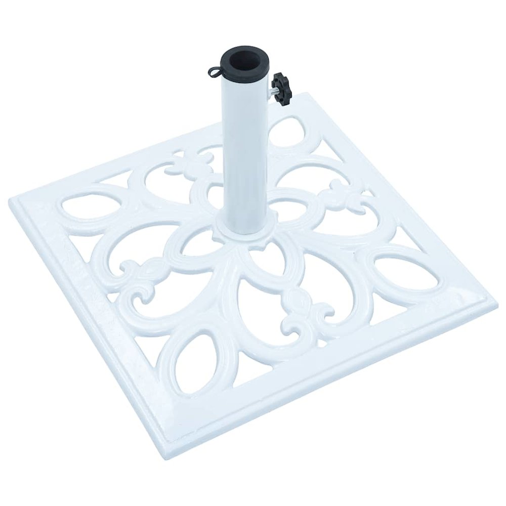 Umbrella Base White Cast Iron 26.5 lbs Durable Umbrella Base. Picture 6