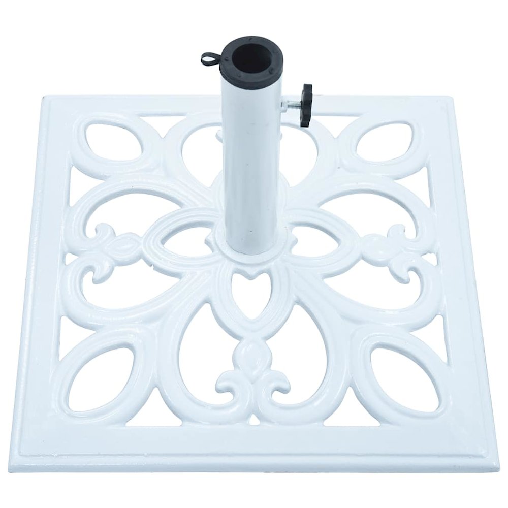 Umbrella Base White Cast Iron 26.5 lbs Durable Umbrella Base. Picture 7