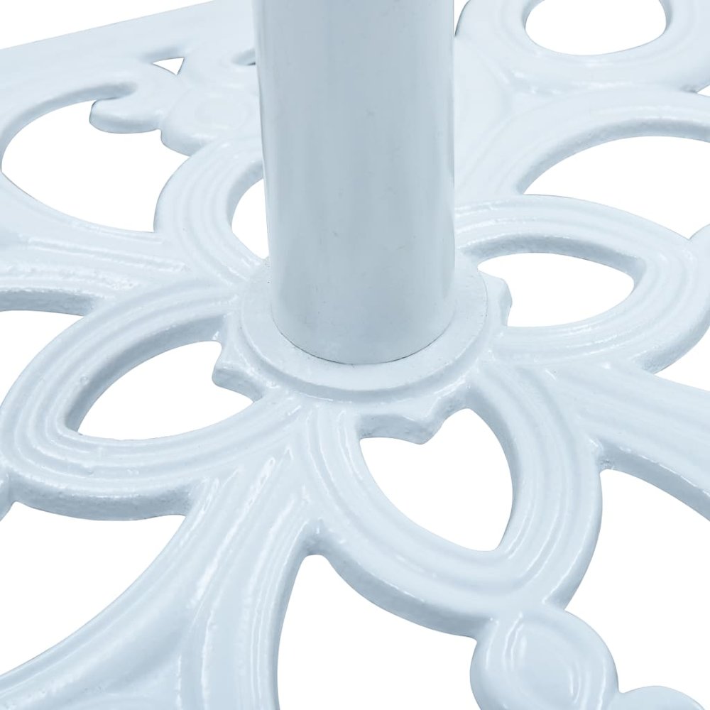 Umbrella Base White Cast Iron 26.5 lbs Durable Umbrella Base. Picture 8