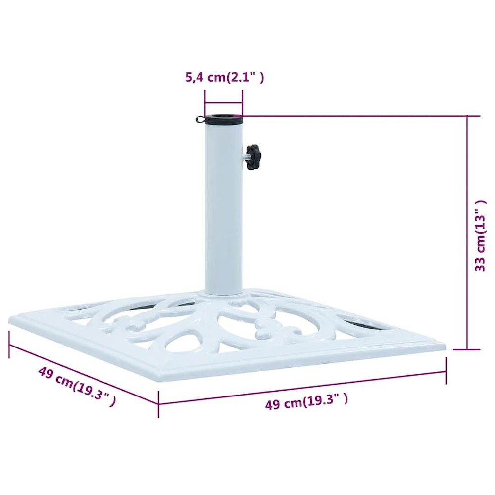 Umbrella Base White Cast Iron 26.5 lbs Durable Umbrella Base. Picture 10