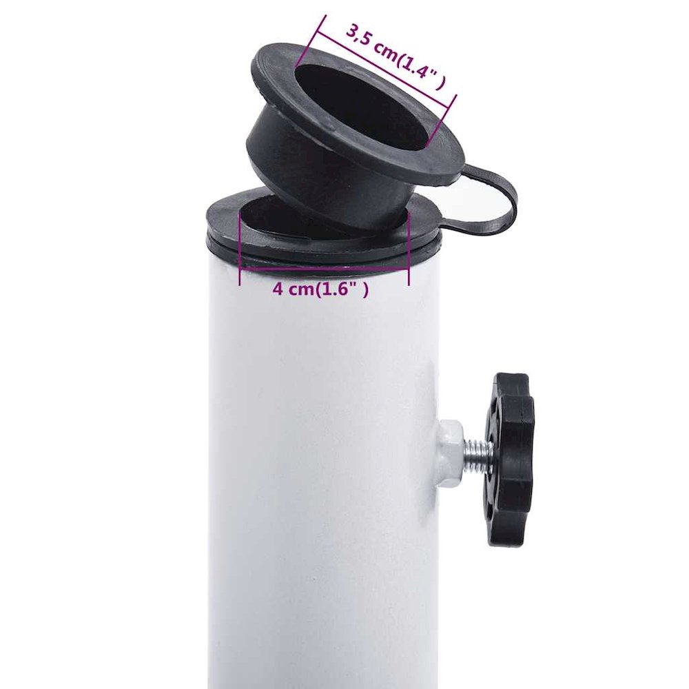 Umbrella Base White Cast Iron 26.5 lbs Durable Umbrella Base. Picture 11