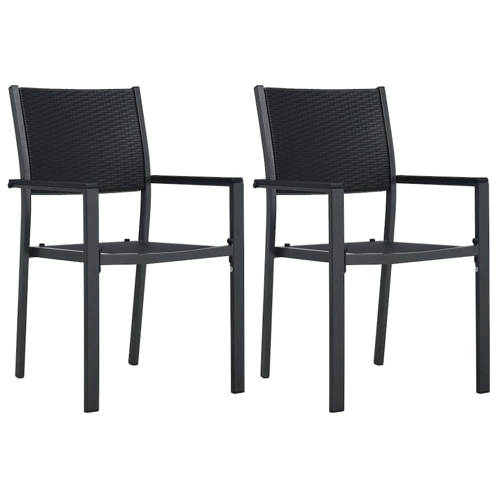 Garden Chair Set of 2 Black Plastic and steel Standard. Picture 1