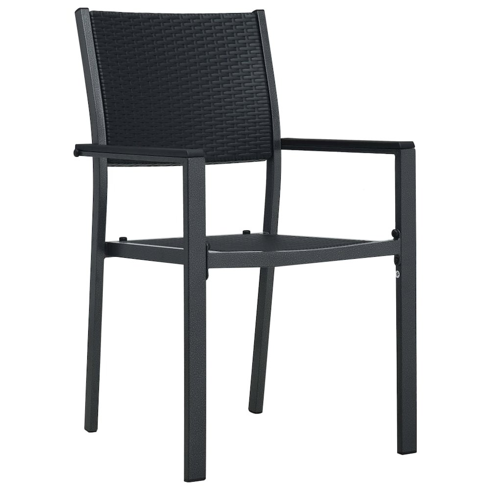 Garden Chair Set of 2 Black Plastic and steel Standard. Picture 2