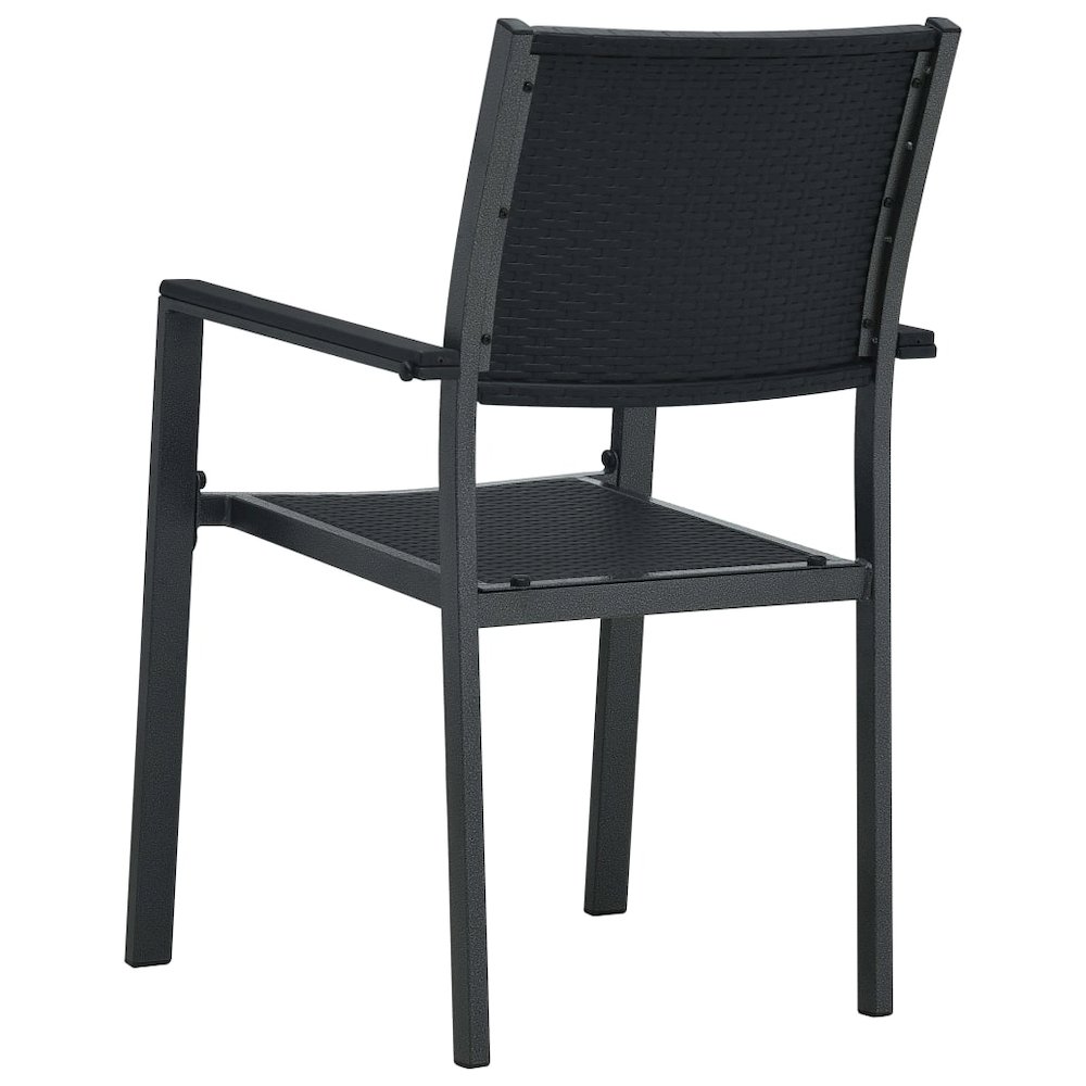 Garden Chair Set of 2 Black Plastic and steel Standard. Picture 5