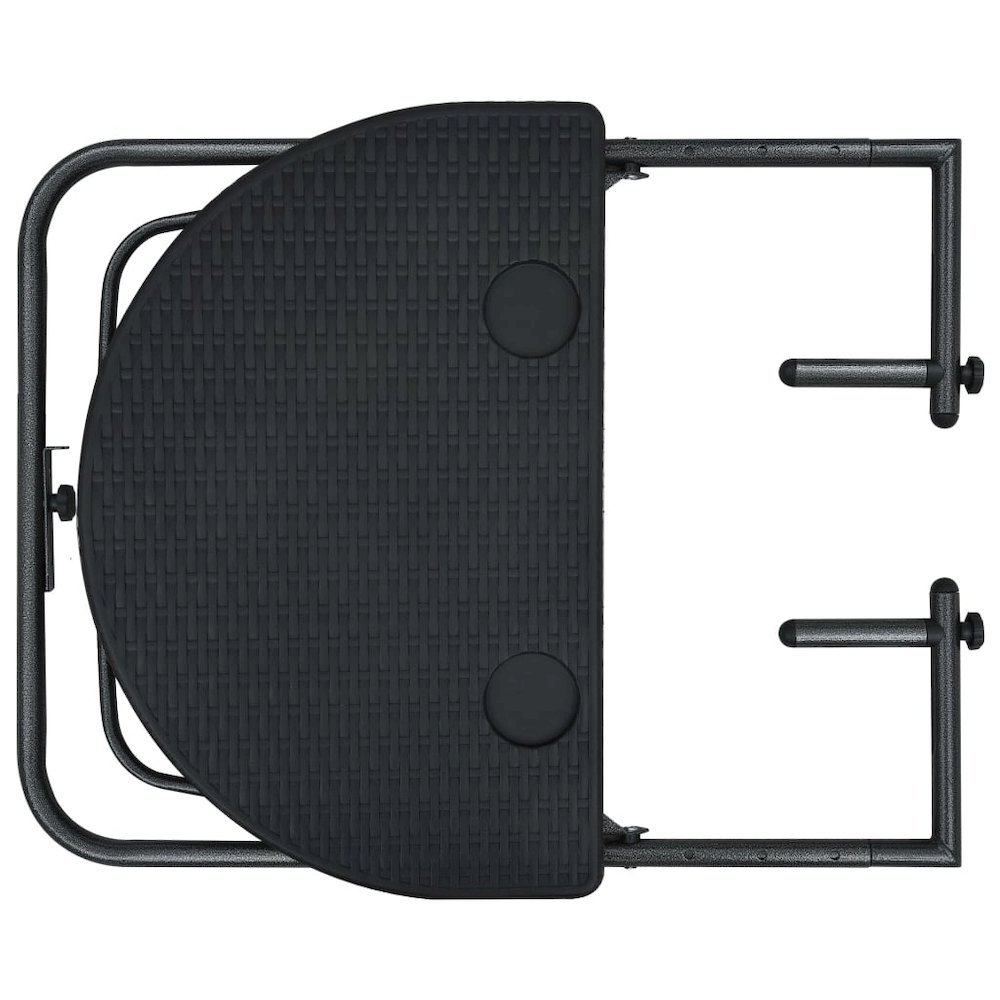 Balcony Table Black Plastic 23.6x25.2x32.9 in Foldable. Picture 6