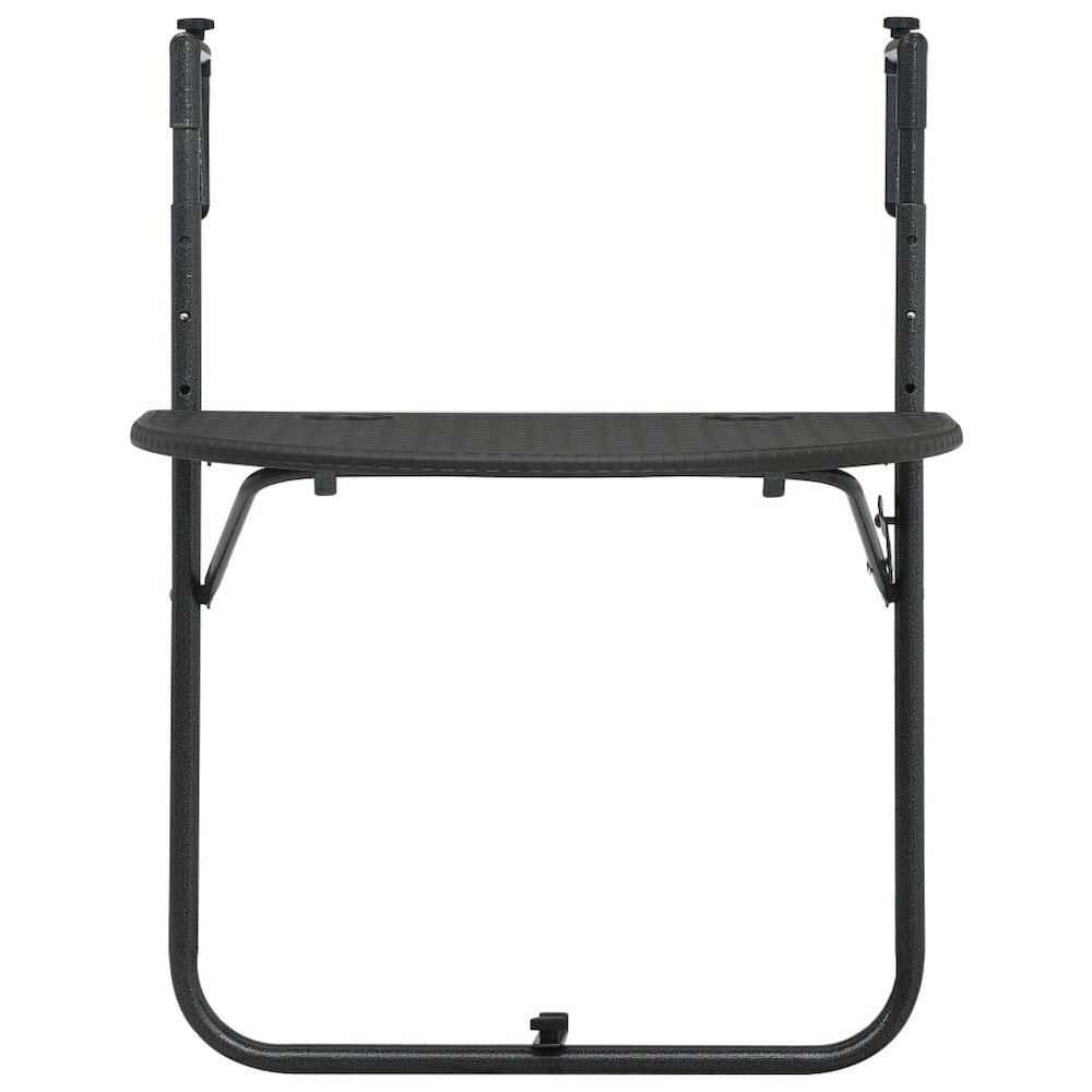 Balcony Table Brown Plastic, Steel Medium Foldable. Picture 2