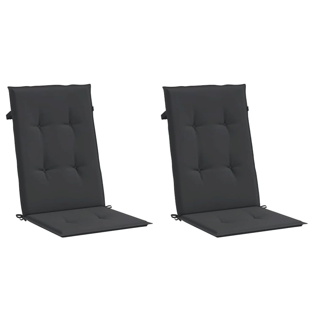 Highback Chair Cushion Set of 2 Black 100% polyester. Picture 2