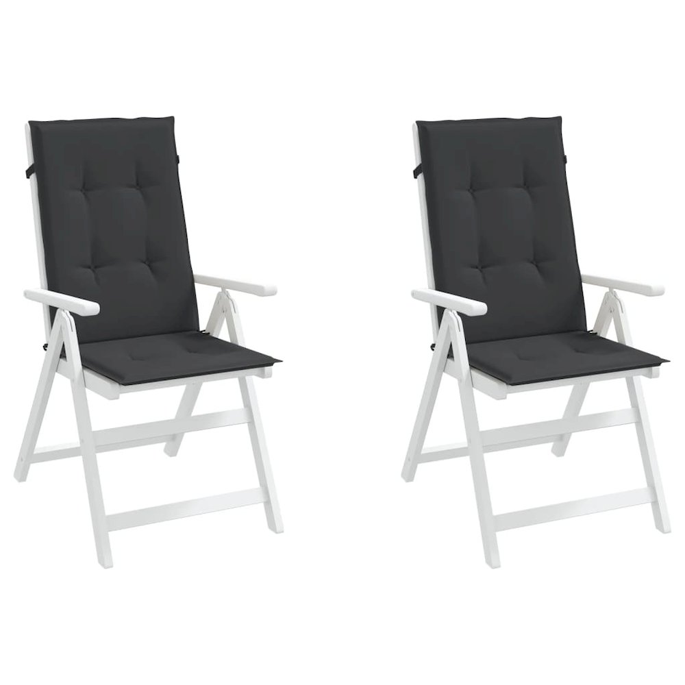 Highback Chair Cushion Set of 2 Black 100% polyester. Picture 3