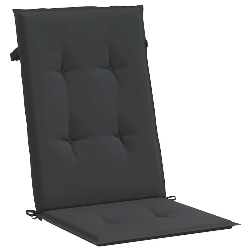 Highback Chair Cushion Set of 2 Black 100% polyester. Picture 4