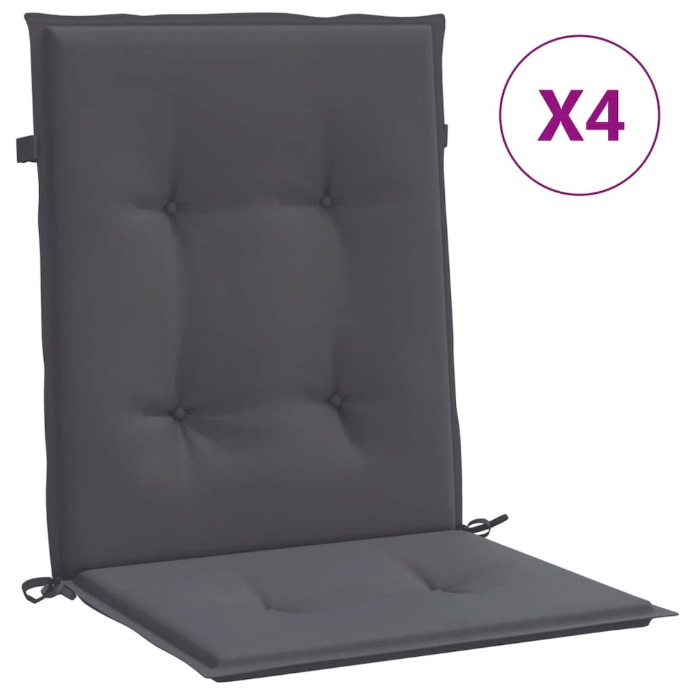 Lowback Chair Cushion Set of 4 Anthracite. Picture 2