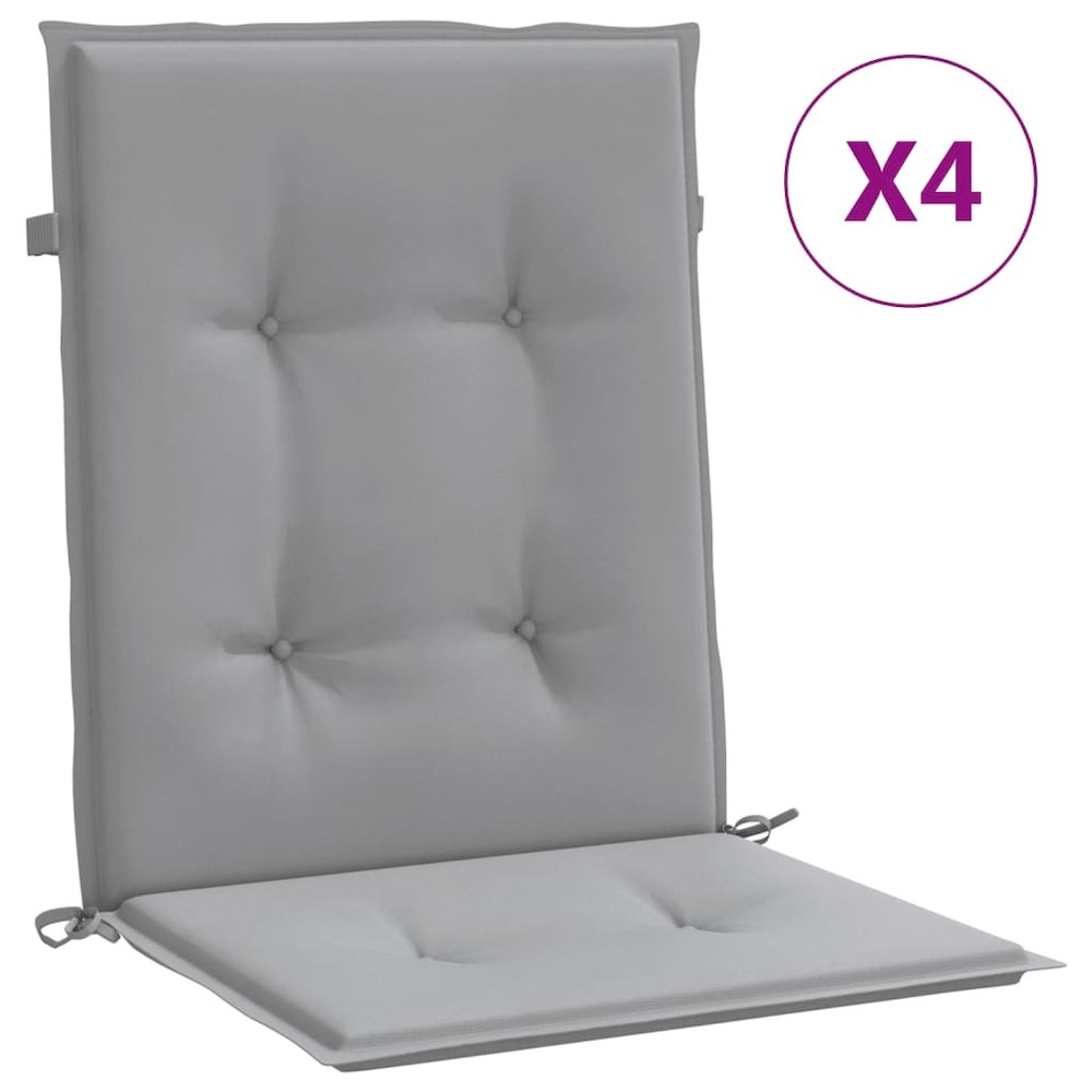 Lowback Chair Cushion Set of 4 Grey Oxford fabric, Foam fiber. Picture 2