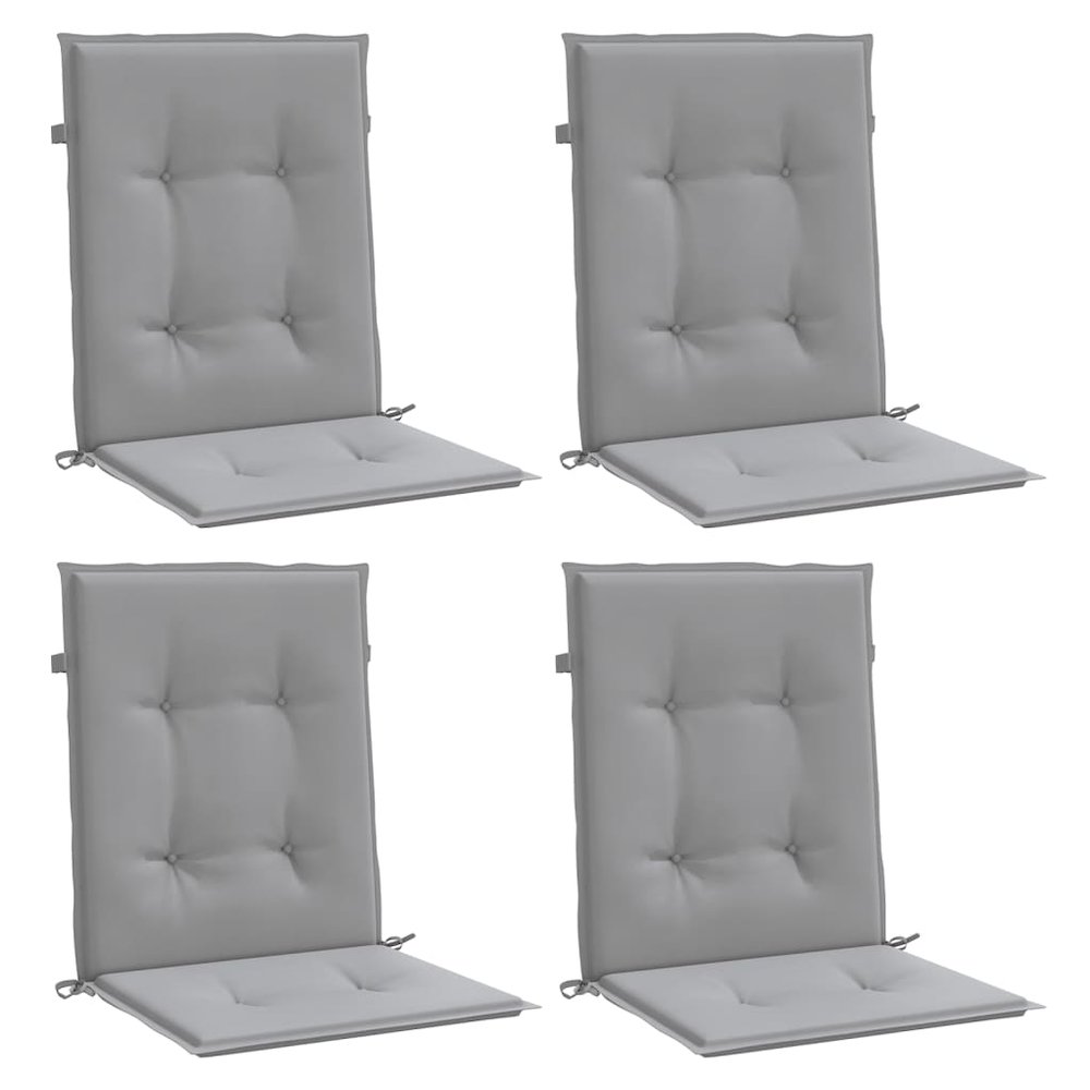 Lowback Chair Cushion Set of 4 Grey Oxford fabric, Foam fiber. Picture 3