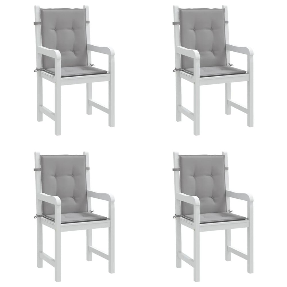 Lowback Chair Cushion Set of 4 Grey Oxford fabric, Foam fiber. Picture 4