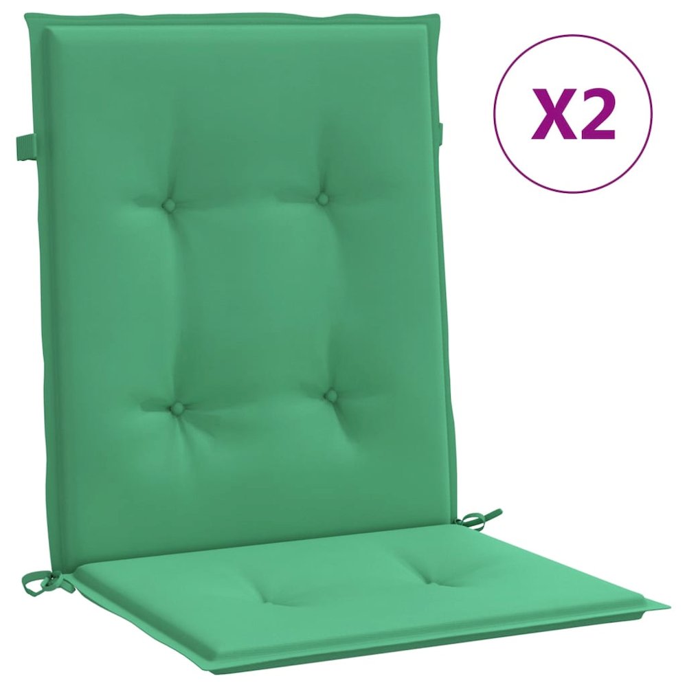 Lowback Chair Cushion Set of 2 Green Oxford fabric (100% polyester). Picture 2