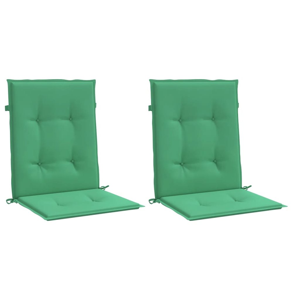 Lowback Chair Cushion Set of 2 Green Oxford fabric (100% polyester). Picture 3