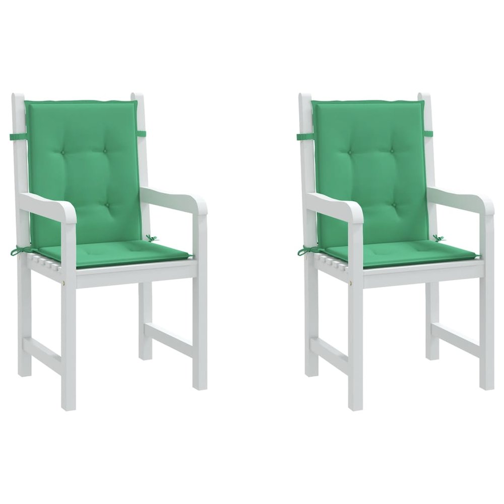 Lowback Chair Cushion Set of 2 Green Oxford fabric (100% polyester). Picture 4