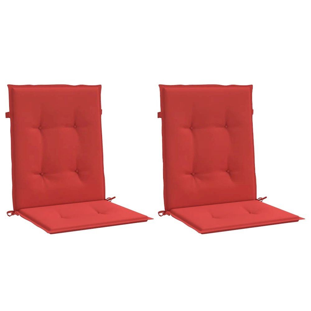 Lowback Chair Cushion Set of 2 Red Oxford fabric (100% polyester). Picture 3