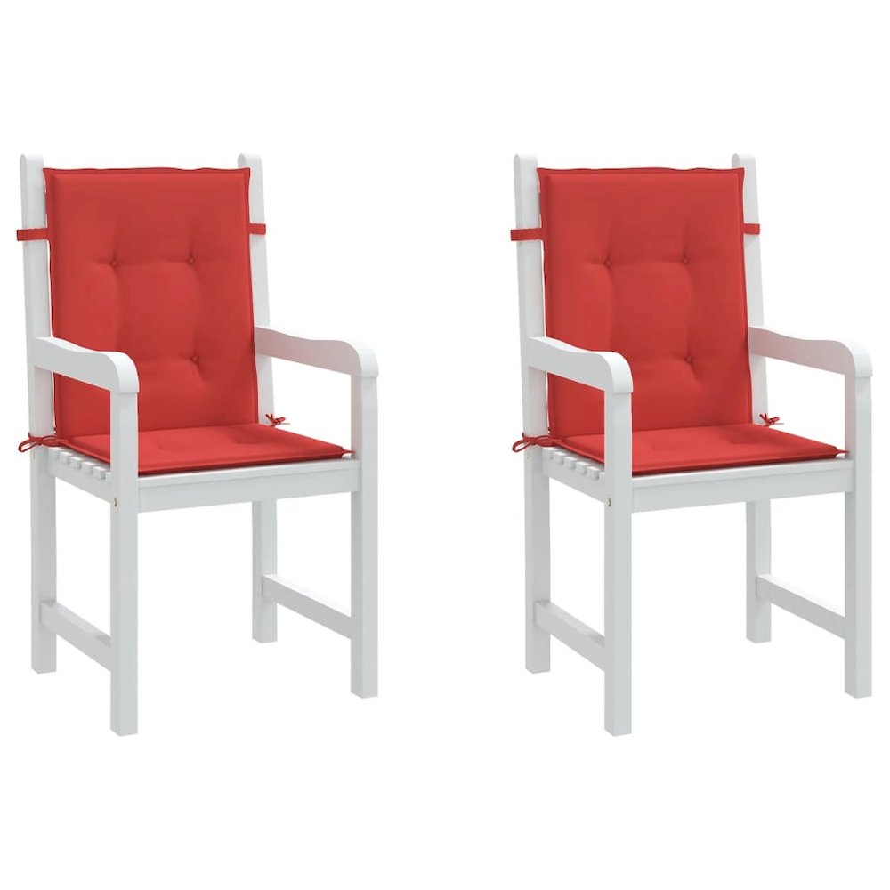 Lowback Chair Cushion Set of 2 Red Oxford fabric (100% polyester). Picture 4