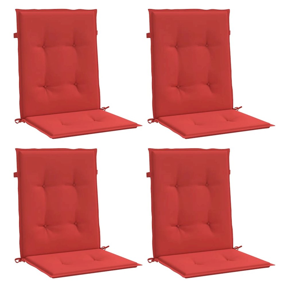 Lowback Chair Cushion Set of 4 Red Oxford fabric (100% polyester). Picture 2