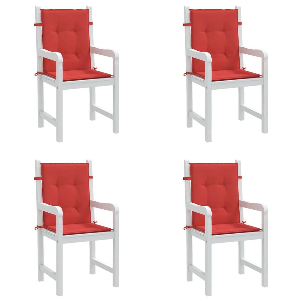 Lowback Chair Cushion Set of 4 Red Oxford fabric (100% polyester). Picture 3