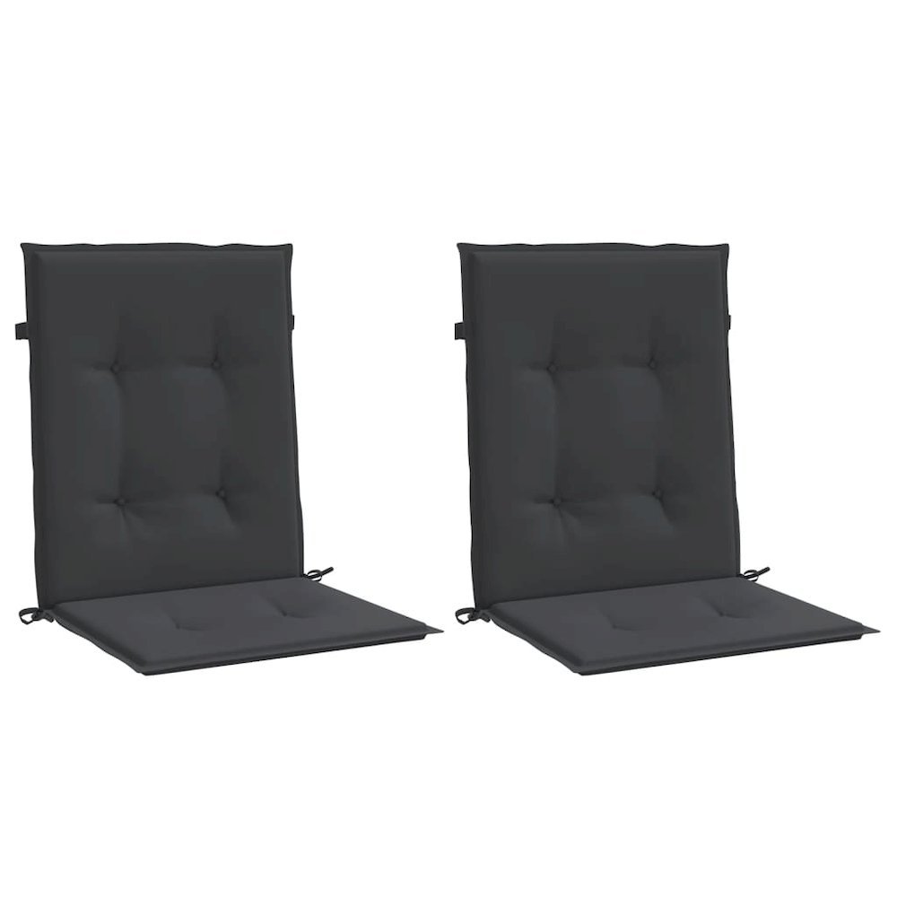 Lowback Chair Cushion Set of 2 Black Oxford fabric (100% polyester). Picture 3