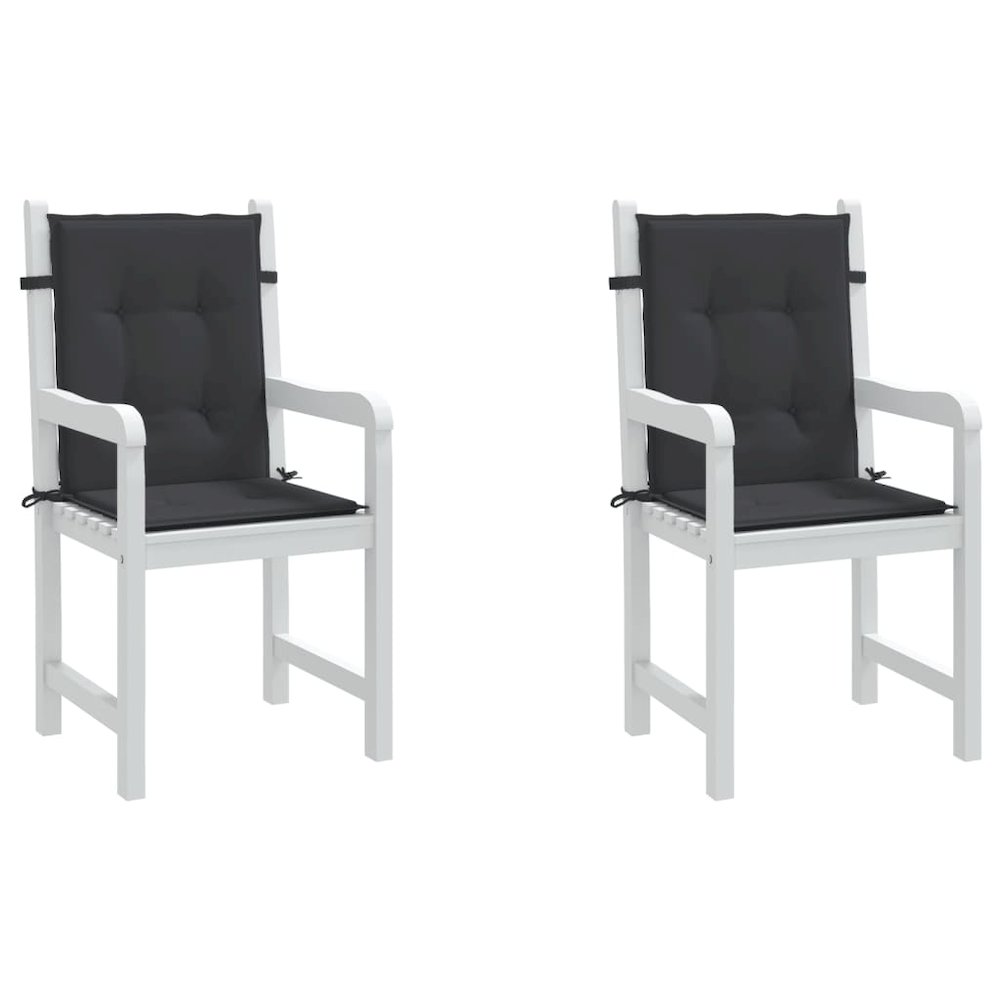 Lowback Chair Cushion Set of 2 Black Oxford fabric (100% polyester). Picture 4
