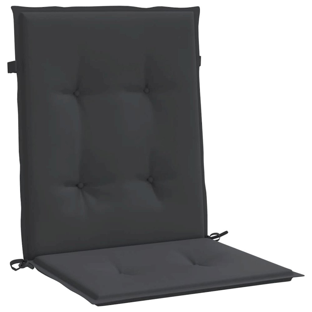 Lowback Chair Cushion Set of 2 Black Oxford fabric (100% polyester). Picture 5
