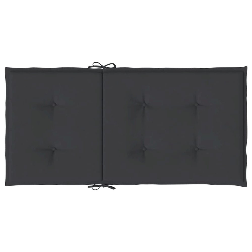 Lowback Chair Cushion Set of 2 Black Oxford fabric (100% polyester). Picture 7