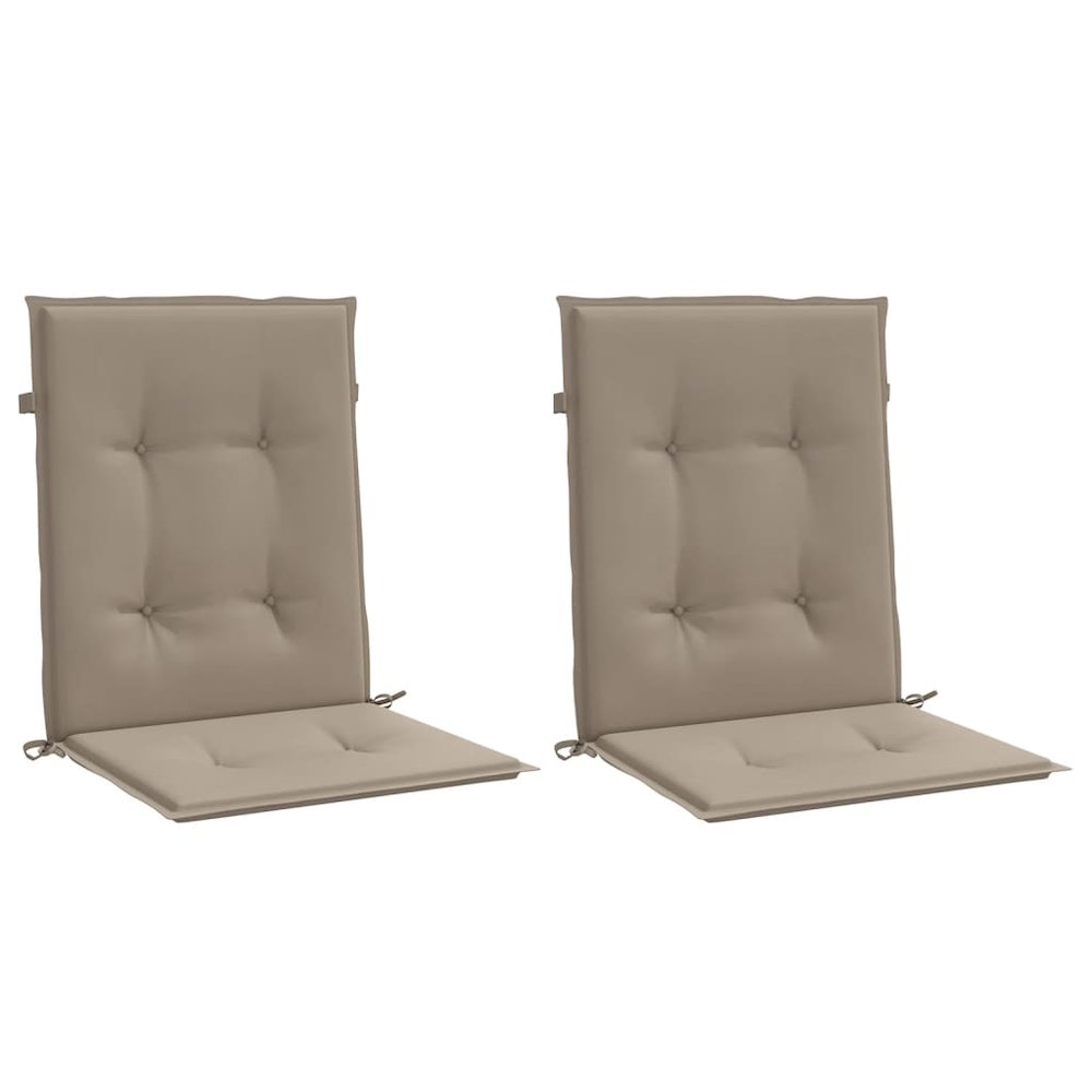 Lowback Chair Cushion Set of 2 Taupe Oxford fabric (100% polyester). Picture 3