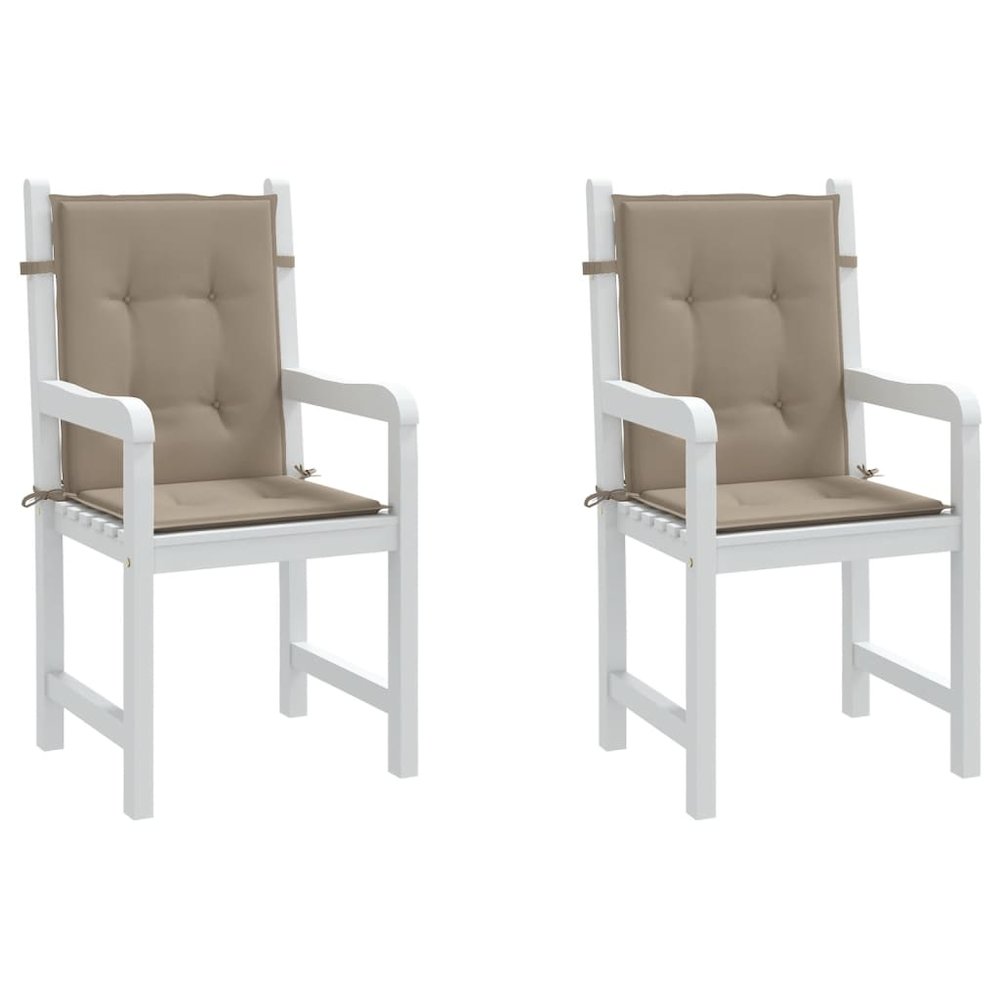 Lowback Chair Cushion Set of 2 Taupe Oxford fabric (100% polyester). Picture 4