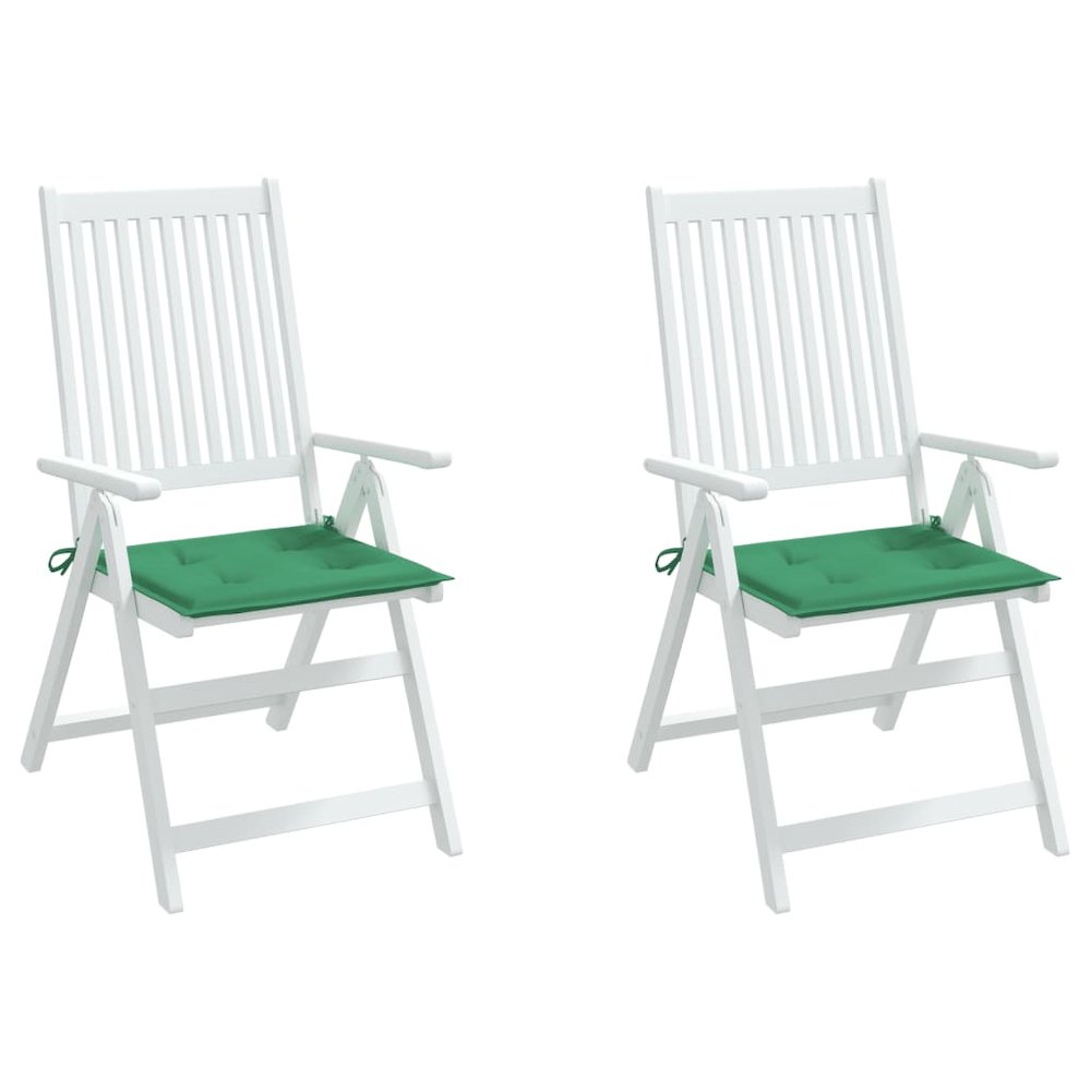 Chair Cushion Set of 2 Green Oxford fabric (100% polyester). Picture 4
