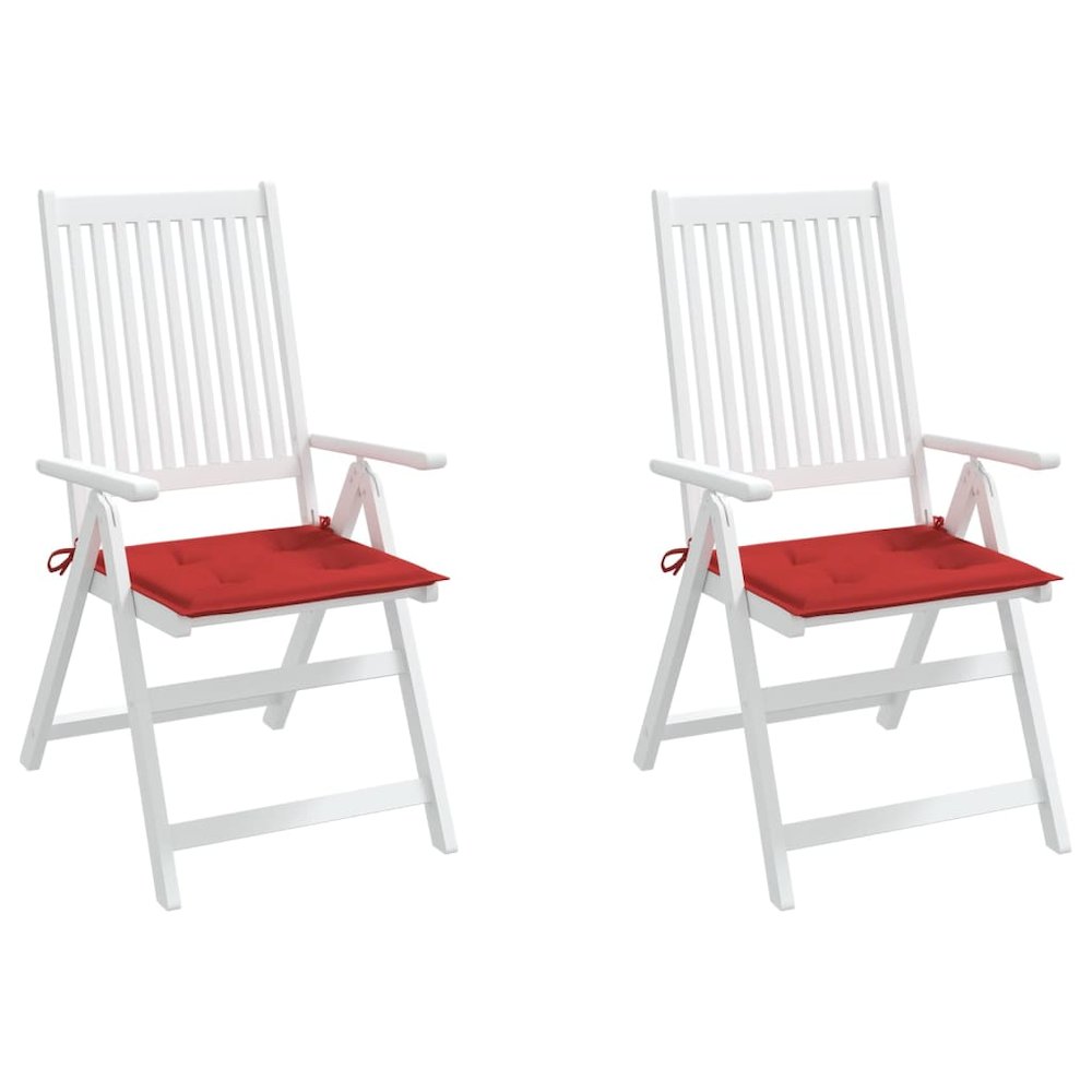 Chair Cushion Set of 2 Red Oxford fabric, Foam fiber Medium. Picture 4