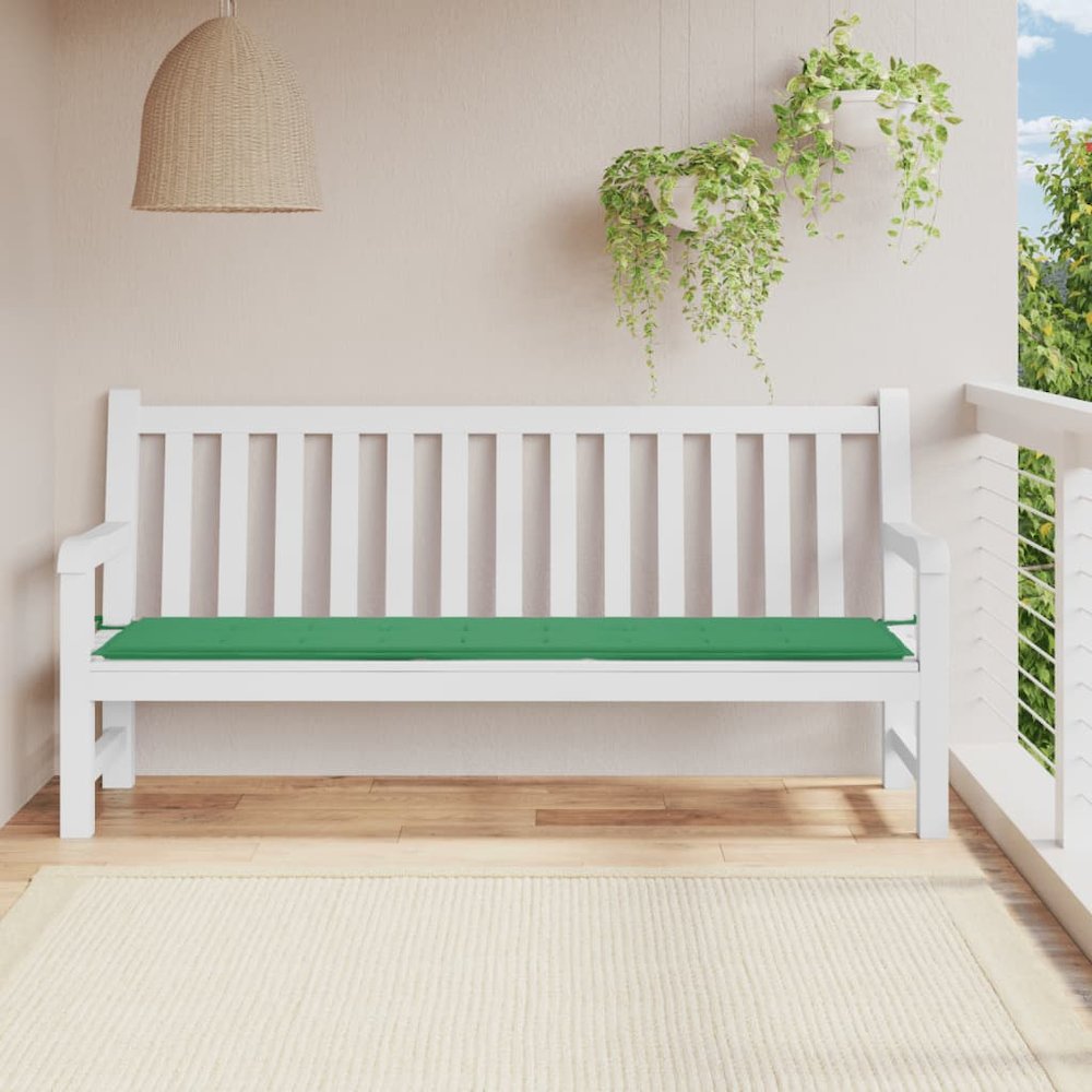 Garden Bench Cushion Green Oxford fabric Large. Picture 1