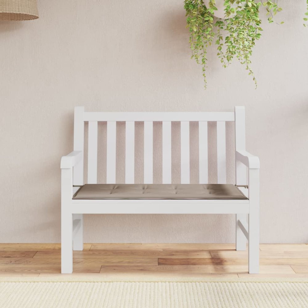 Garden Bench Cushion Taupe Oxford fabric (100% polyester). Picture 1