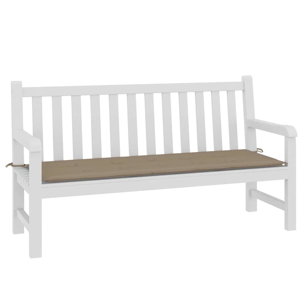 Garden Bench Cushion Taupe 100% polyester 59.1 x 19.7 x 1.6 in. Picture 3