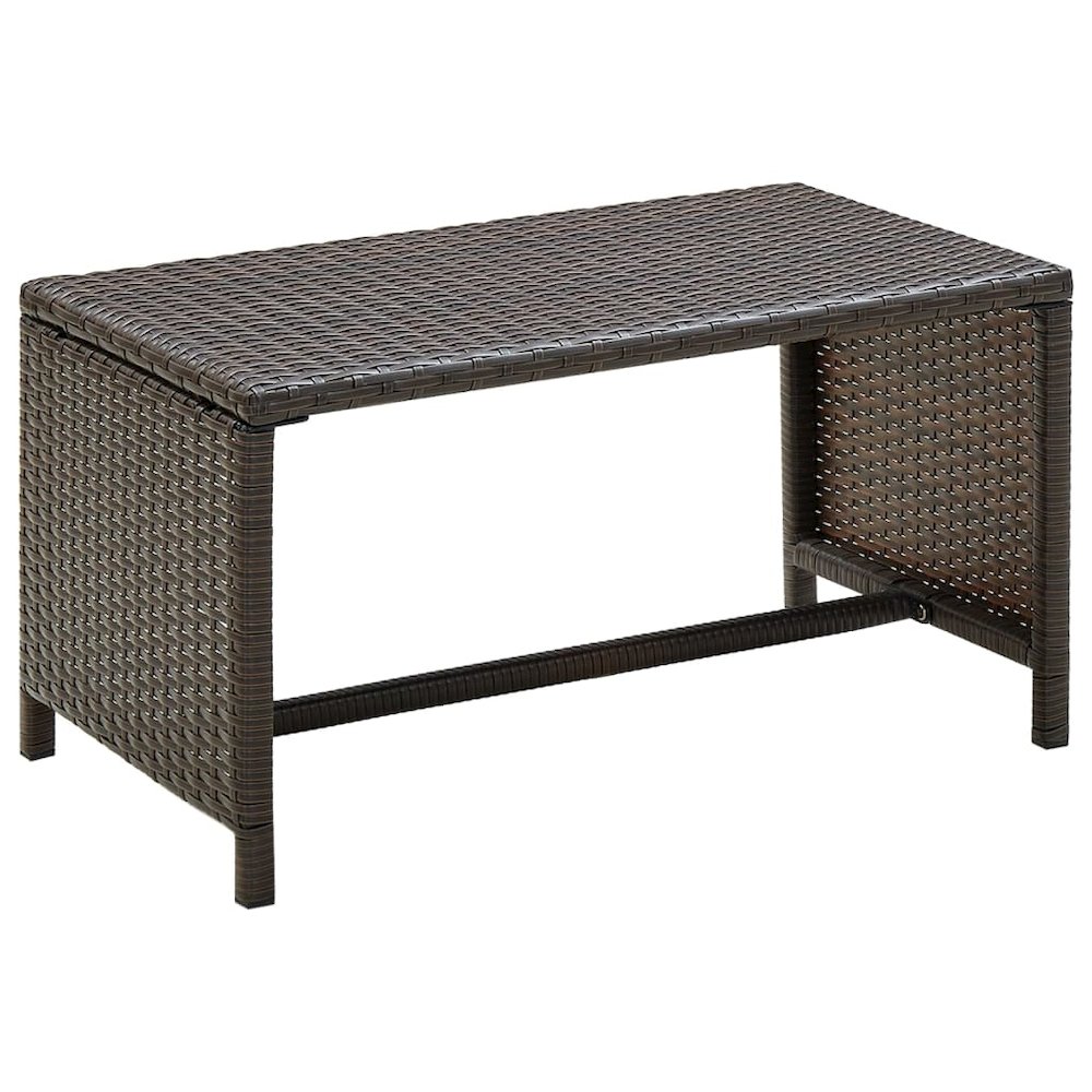 Coffee Table Brown Polyethylene rattan, powder-coated steel 27.6 in. Picture 1