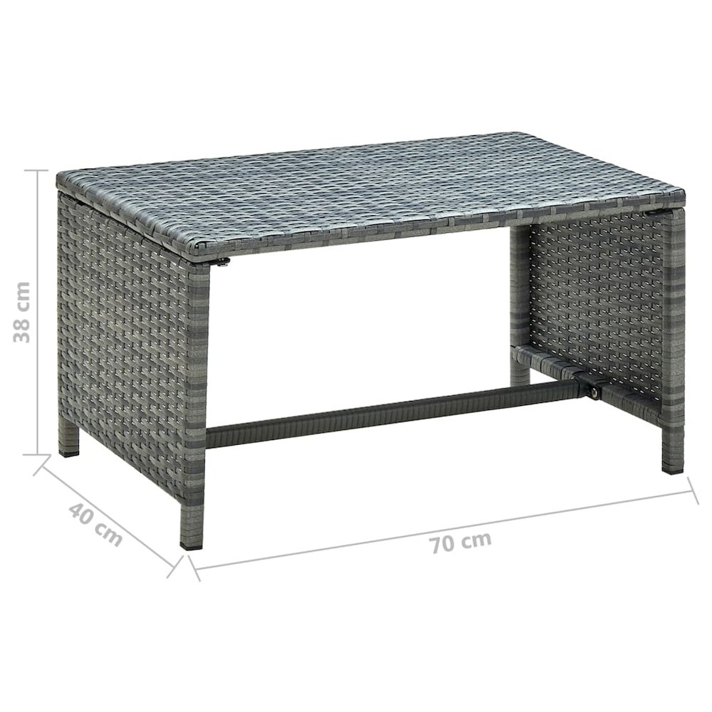 Coffee Table Anthracite Poly Rattan 27.6 x 15.7 x 15.0 in. Picture 4