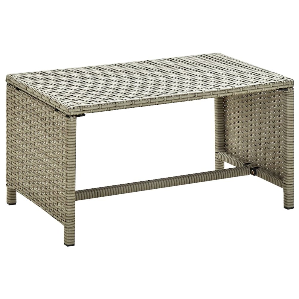 Coffee Table Beige PE Rattan, Powder-Coated Steel 70 in Table. Picture 1