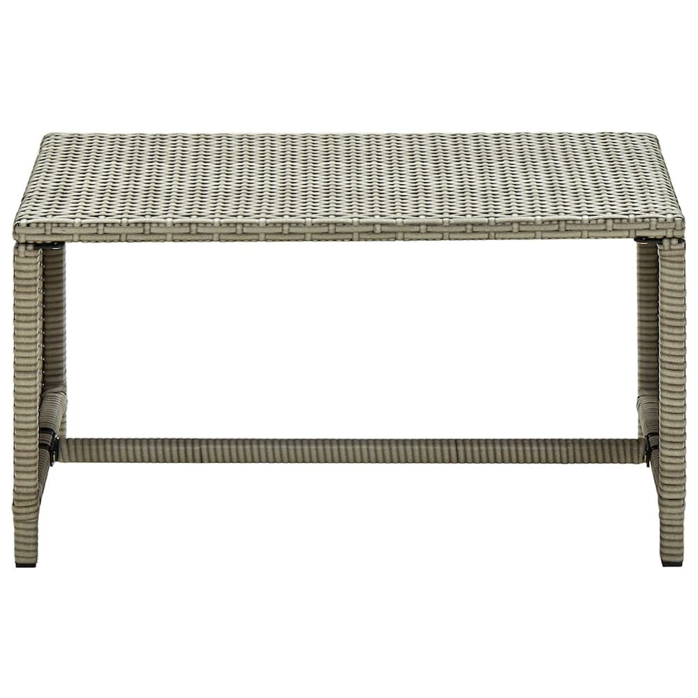 Coffee Table Beige PE Rattan, Powder-Coated Steel 70 in Table. Picture 2