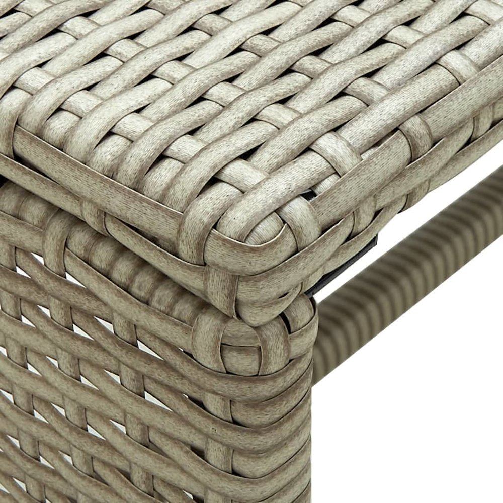 Coffee Table Beige PE Rattan, Powder-Coated Steel 70 in Table. Picture 3