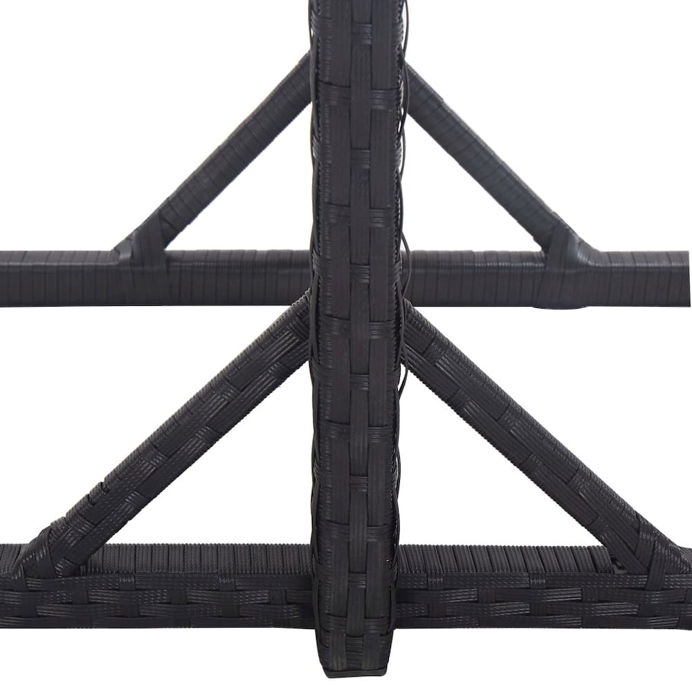 Outdoor Table Black Poly rattan, powder-coated steel, glass. Picture 4